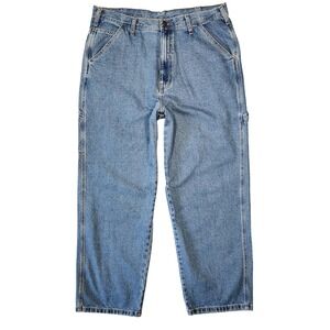 Rugged‎ Wear Carpenter Jeans Mens 38x30 Light Wash Denim Work Utility western